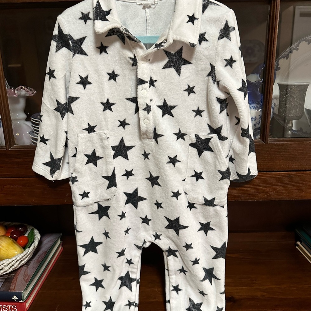 Angel Dear White and Black Star Onesie